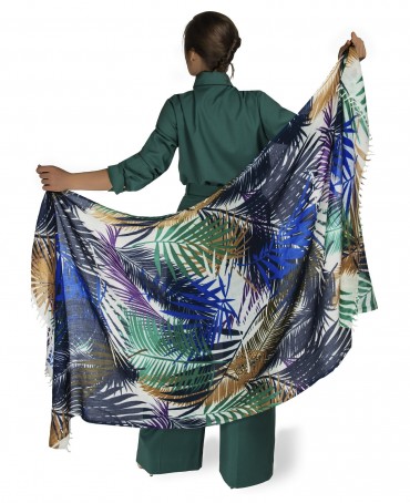 Палантин Женский W40-FEUILLE.D.ETE/BLEU